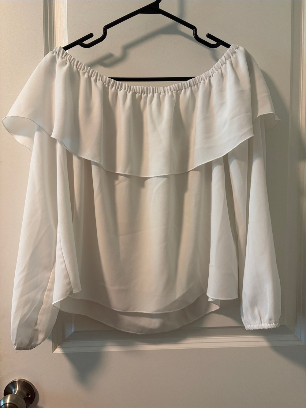 Wilfred Cream Off-Shoulder Ruffle Top - Picture 1 of 5